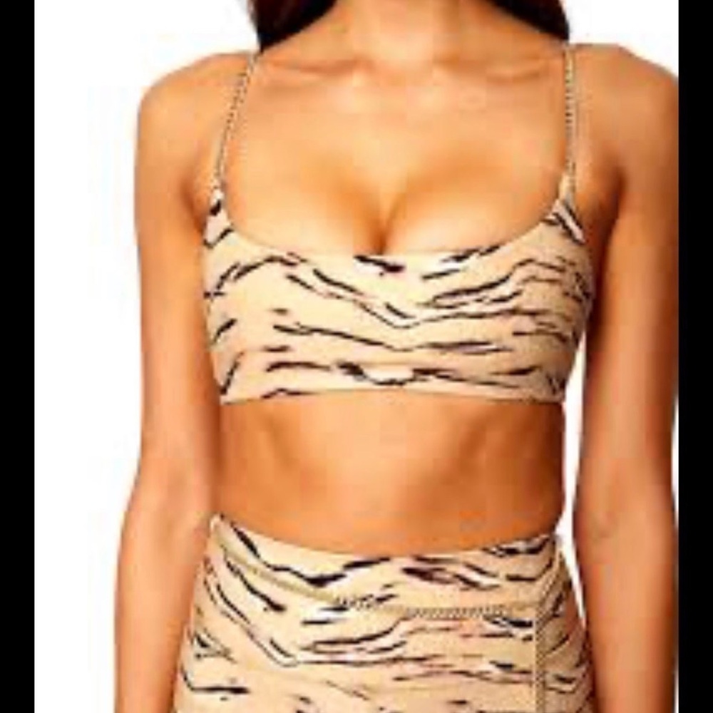 WeWoreWhat Tan and Black Camisole
